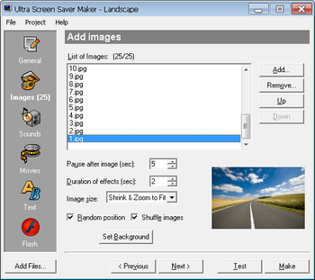 Ultra Screen Saver Maker screenshot