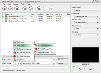 Ultra WMV MPEG AVI to FLV Converter screenshot 2