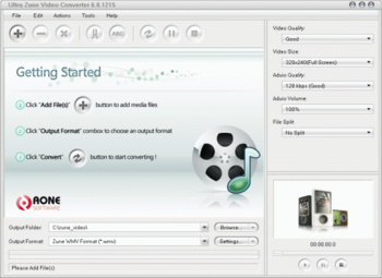 Ultra Zune Video Converter screenshot