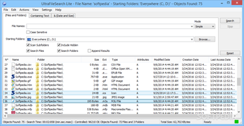 UltraFileSearch Lite Portable screenshot