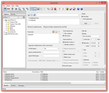 UltraFinder screenshot
