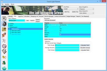 Ultralight Backpacking Software screenshot 2