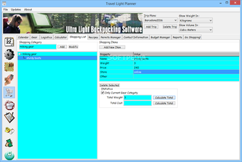 Ultralight Backpacking Software screenshot 5