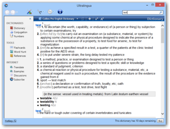 Ultralingua Collins Pro English Dictionary screenshot