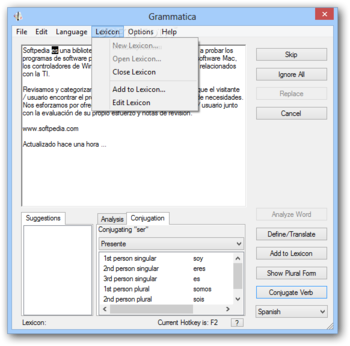 Ultralingua Grammatica Spanish screenshot 2