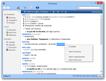 Ultralingua Spanish-English Collins Pro Dictionary screenshot