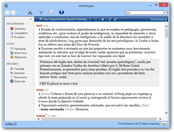 Ultralingua Vox Comprehensive Spanish Dictionary screenshot