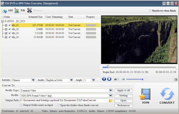 UM DVD to DPG Video Converter screenshot