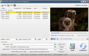 UM DVD to IPad Video Converter screenshot