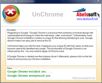UnChrome screenshot