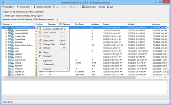 UndeleteOnClick screenshot 2