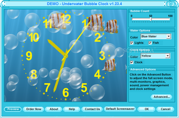 Underwater Bubble Clock Screensaver screenshot 2