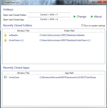 UndoClose screenshot