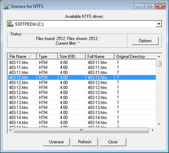 Unerase for NTFS screenshot