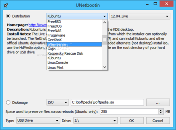 UNetbootin screenshot 2