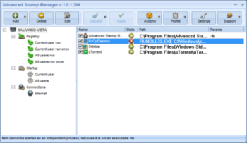 Unfailing Advanced Startup Manager screenshot