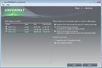Unformat screenshot