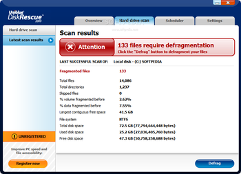 Uniblue DiskRescue 2009 screenshot 2