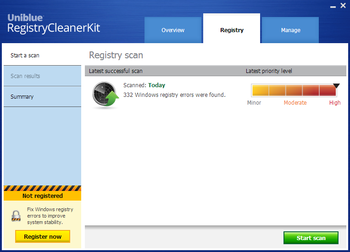 Uniblue RegistryCleanerKit screenshot 2