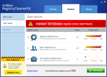 Uniblue RegistryCleanerKit screenshot 3