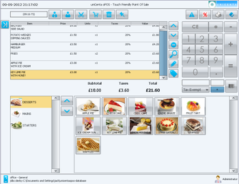 uniCenta oPOS screenshot 2