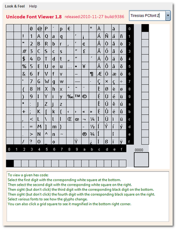 Unicode screenshot