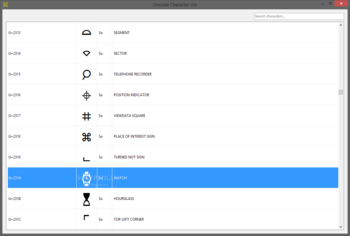 Unicode Characters screenshot 2