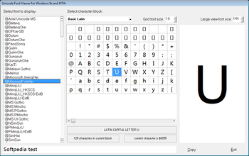 Unicode Font Viewer screenshot