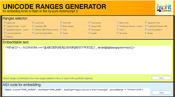 Unicode range generator screenshot 2