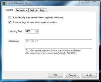 Unified Remote Server Portable screenshot