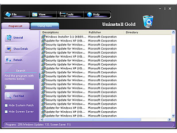Uninstall Gold screenshot