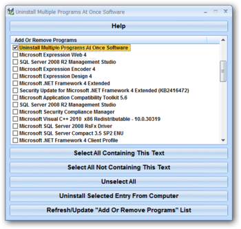 Uninstall Multiple Programs At Once Software screenshot