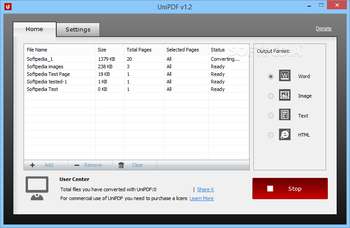 UniPDF screenshot