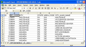 United States ZIP Code Database (Gold + Congressional District Edition) screenshot
