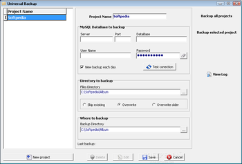 Universal backup screenshot