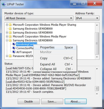 Universal Plug-and-Play Tester screenshot