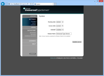 Universal Type Server screenshot 2