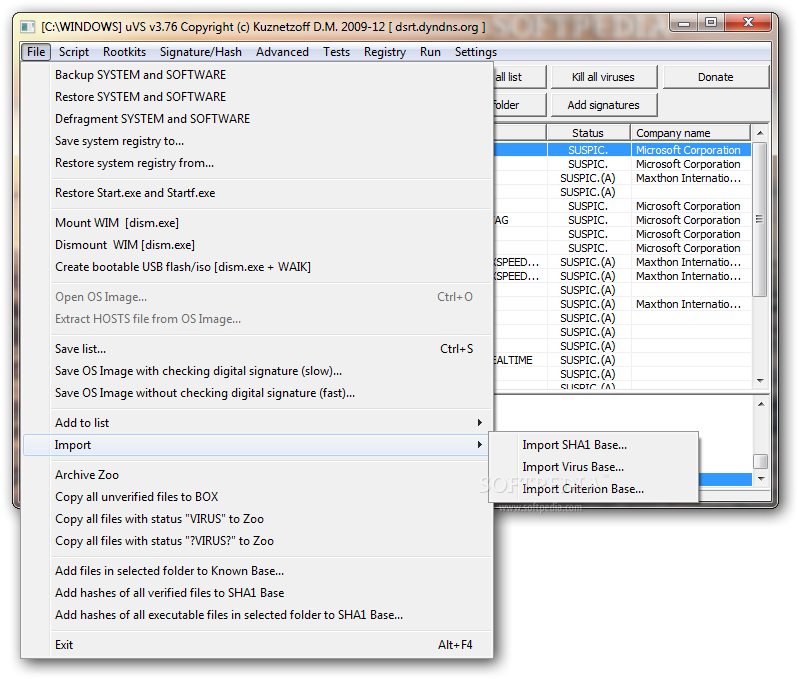 download Universal Virus Sniffer 4.14