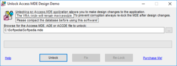 Unlock Access MDE Design screenshot