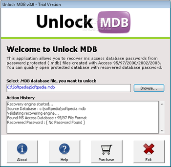 Unlock MDB screenshot