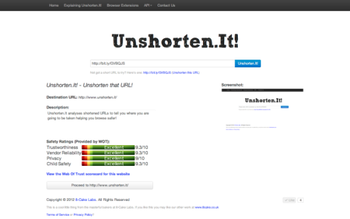 Unshorten.It for Firefox screenshot