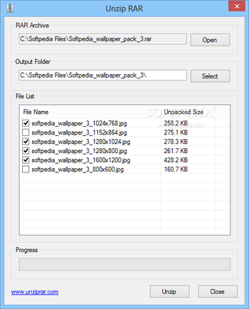 Unzip RAR screenshot