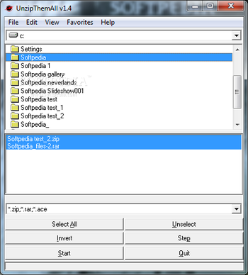 UnzipThemAll screenshot