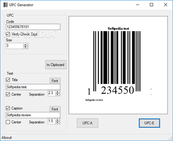 UPC Generator screenshot