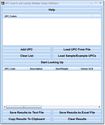 UPC Search and Lookup Multiple Codes Software screenshot