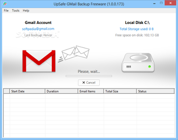 UpSafe Gmail Backup Freeware screenshot 2