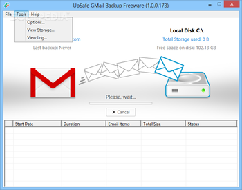 UpSafe Gmail Backup Freeware screenshot 3