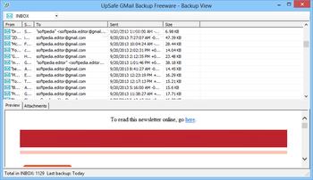 UpSafe Gmail Backup Freeware screenshot 8