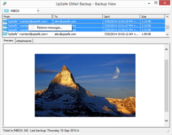 UpSafe GMail Backup screenshot 3
