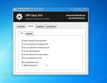 UPX Easy GUI Portable screenshot